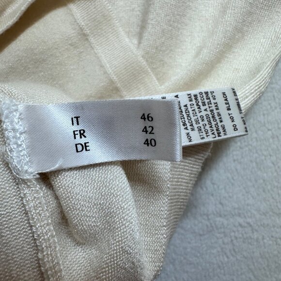 La Perla Womens Silk Lightweight Knit Sweater Top Size 10 US Ivory READ - Picture 7 of 15
